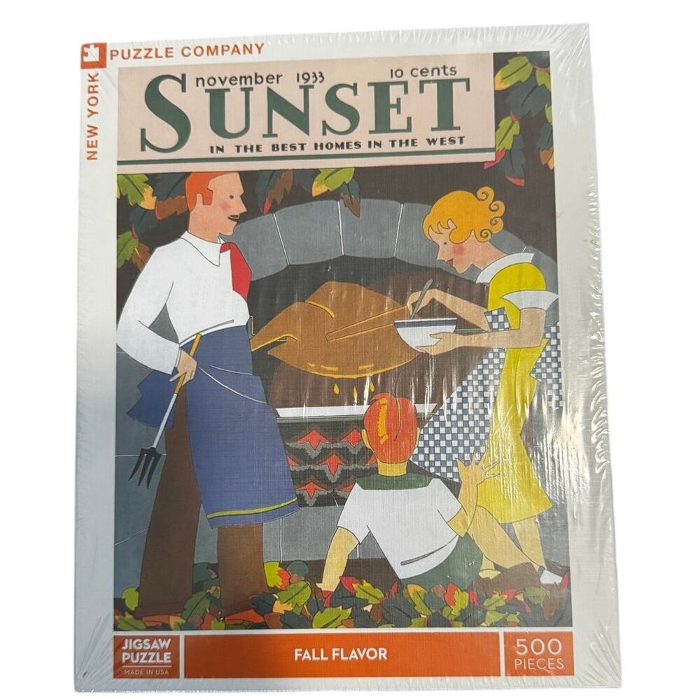 New York Puzzle Company Sunset “Fall Flavor” 500 Piece Jigsaw Puzzle Sealed NIB